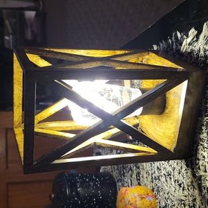 Beautiful led wooden caged light